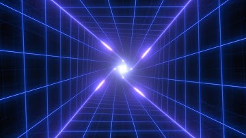 Twisted Neon Tunnel Grid of Futuristic Synthwave Retro 80s Lights 4K DJ Visuals Loop Background