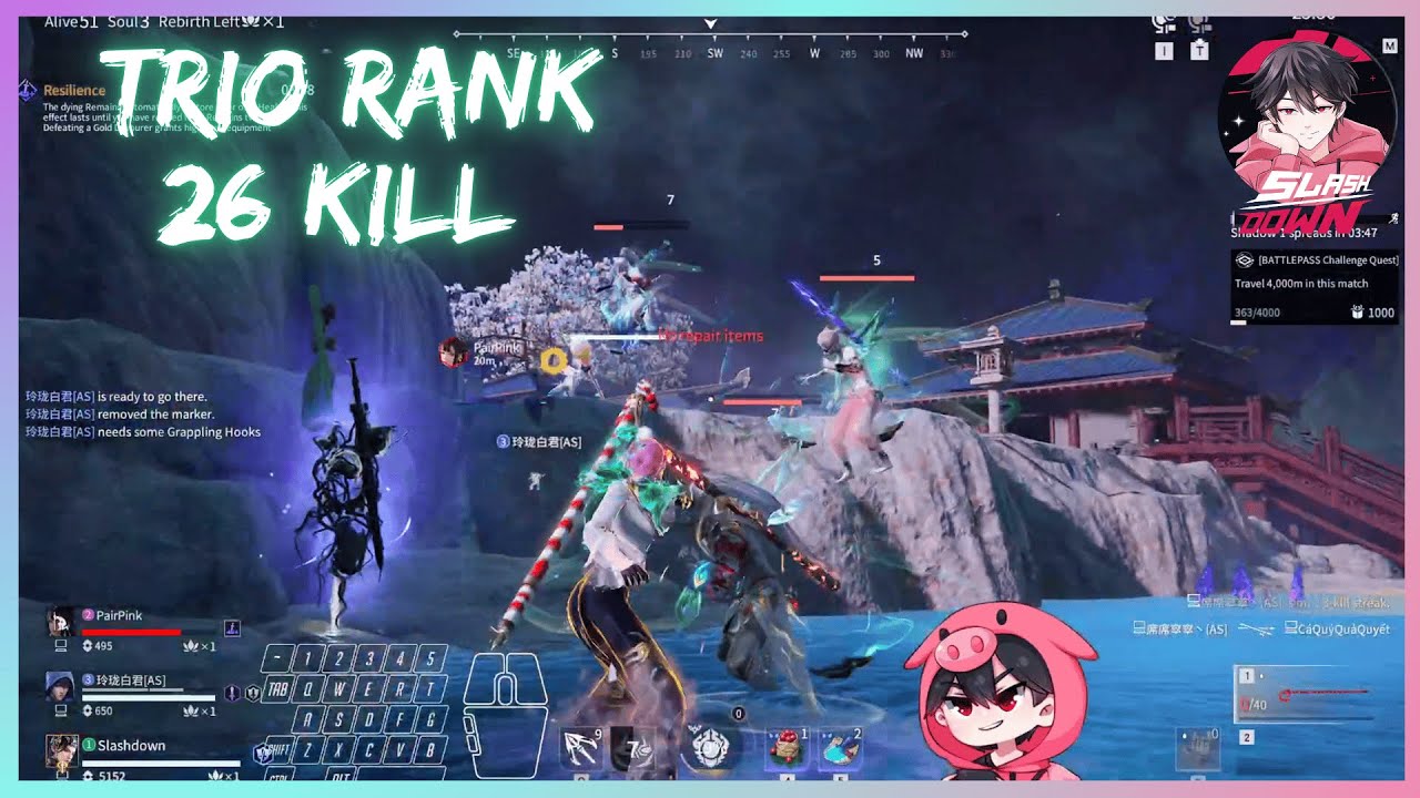 Trio Rank Gameplay - Shayol Wei #36 Naraka Bladepoint