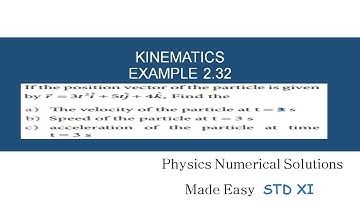 STANDARD XI - KINEMATICS - EXAMPLE 2.32