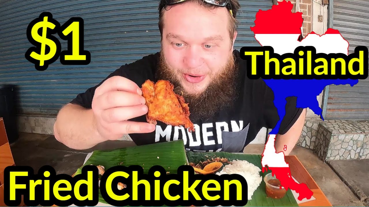 🇹🇭 THAI STREET FOOD | TRYING $1 CRISPY FRIED THAI CHICKEN IN PHUKET, THAILAND