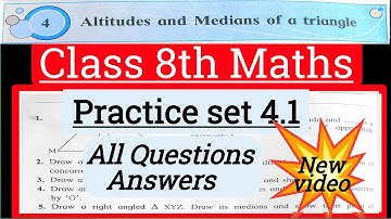 Class 8 practice set 4.1 maths State board |
