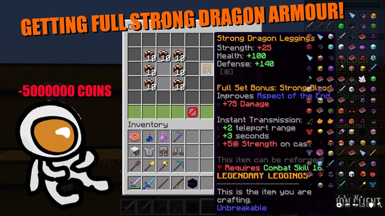 GETTING THE ENTIRE STRONG DRAGON SET!!! (Hypixel Skyblock) YouTube