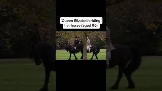 Queen Elizabeth II riding her horse in 2016 when she was 90 years of age. #short