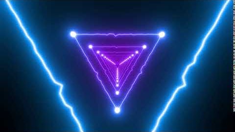 Triangular Blue Neon Wave Loop - Animation Videos | No Copyright | Visual Effects Video.