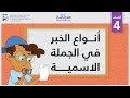 أنواع الخبر في الجملة الاسمية | الصف الرابع | النحو