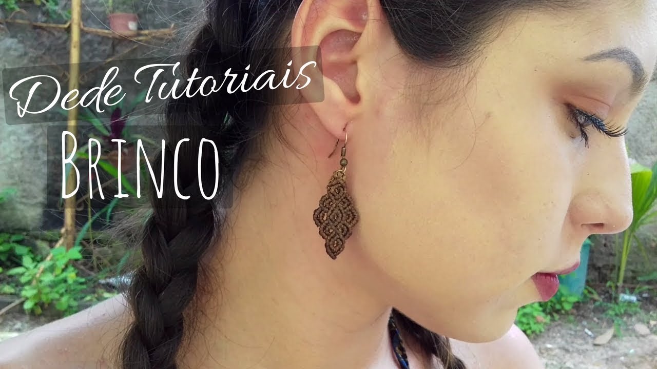 Dede Tutoriais | Como fazer brinco em macramê #66