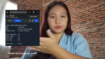 Tugas video presentasi  Dasar Pemograman (Menghitung Nilai Mahasiswa)