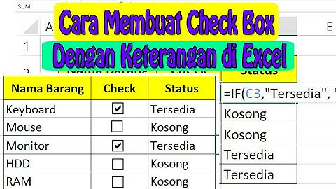 Cara Membuat Check Box Dilengkapi Keterangan di Excel