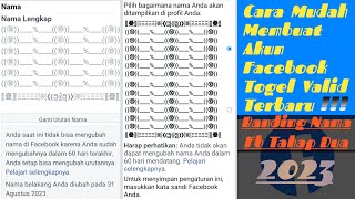Cara Mudah Membuat Akun Facebook Togel Valid Terbaru 2023 | Banding Nama