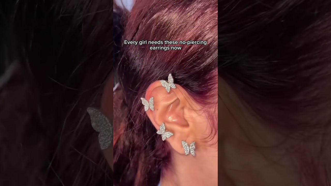 Our Butterfly Ear Cuffs are perfect for girls without their ears pierced that still want to wear ear