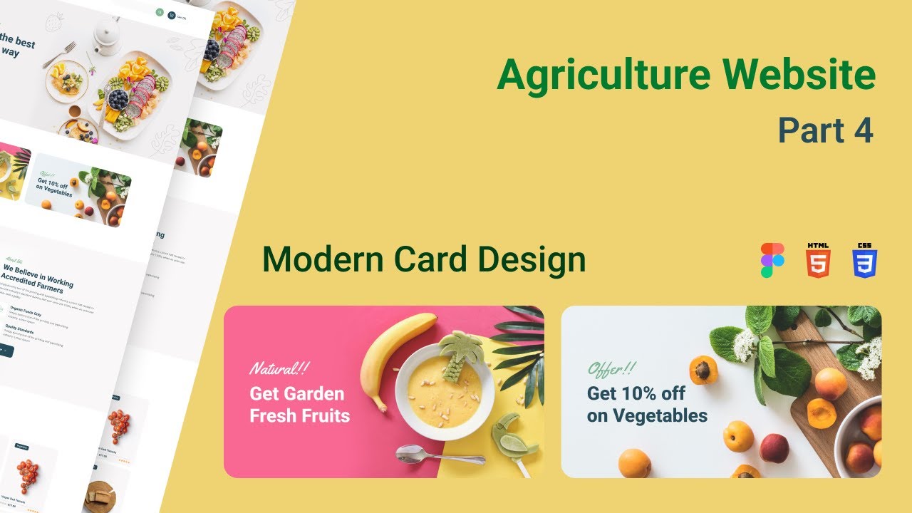 Modern Card Design in CSS in Nepali | Agriculture Website | Part 4 ...
