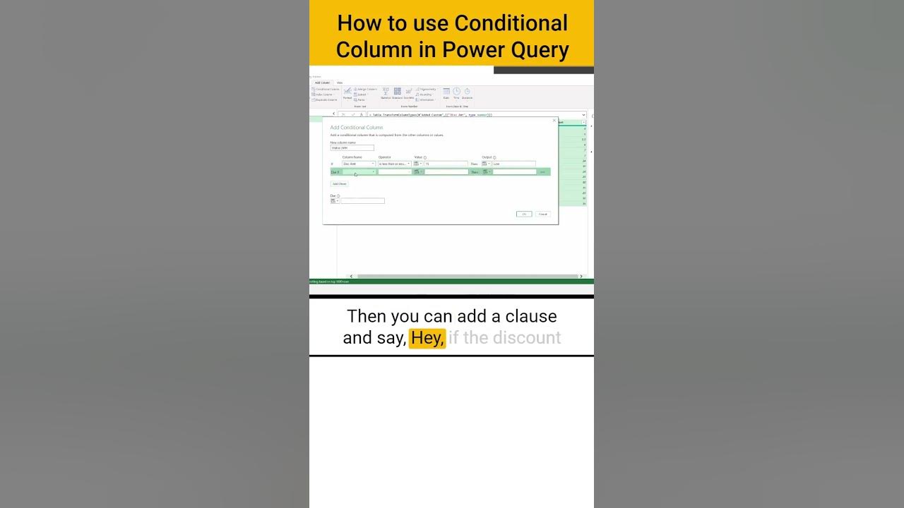 How to use Conditional Column in Power Query - YouTube