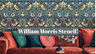 William Morris Stenciled Wall Pattern Using Cutting Edge Stencils Strawberry Thief Wall Stencil!