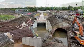 Watch new water channel being built as work on the River Clyde's first opening road bridge continues