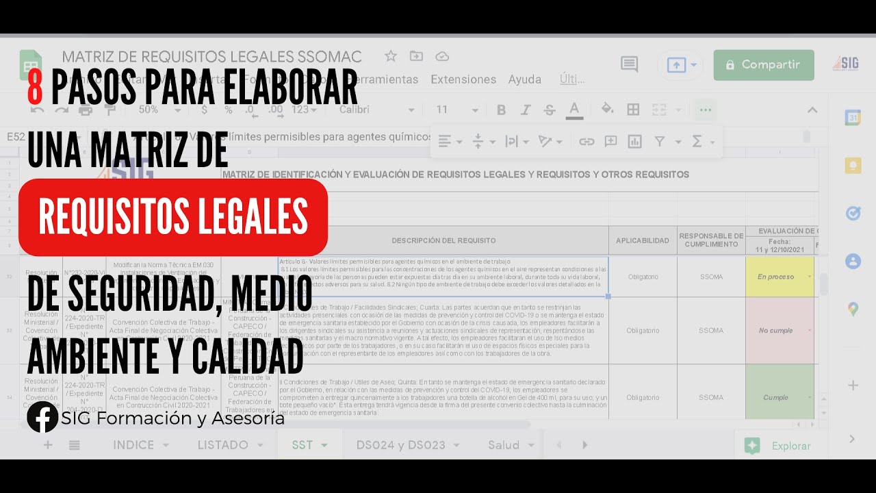 H16: ¿Cómo hacer una MATRIZ DE REQUISITOS LEGALES DE SEGURIDAD, MEDIO AMBIENTE Y CALIDAD? / Editable