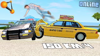 ТАКСИ НА ТОТ СВЕТ! Скоростные погони за ПСИХОМ ТАКСИСТОМ! - BeamNG.drive Online (BeamMP)