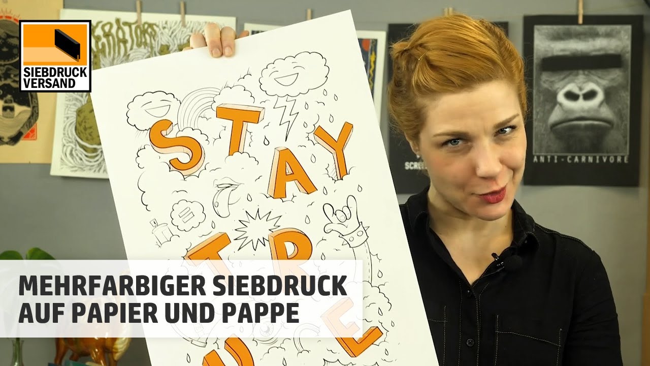 DIY-Anleitung für mehrfarbigen Siebdruck auf Papier und Pappe - YouTube