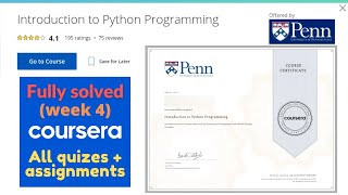 Complete the course "Introduction to Python Programming" on Coursera😍      #python #coursera #coding