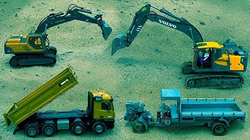 Xe Cẩu Múc Cát , Xe Công Nông chở Máy Xúc Điều Khiển Từ Xa , Xe Tải Ben Đất , Ô Tô Đồ Chơi