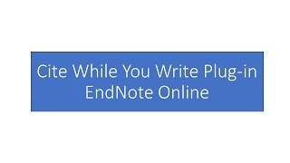 Cite While You Write Plug-in Wealth