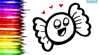 Candy Drawing, Colouring For Kids, Drawing For Kids, Easy Drawing,