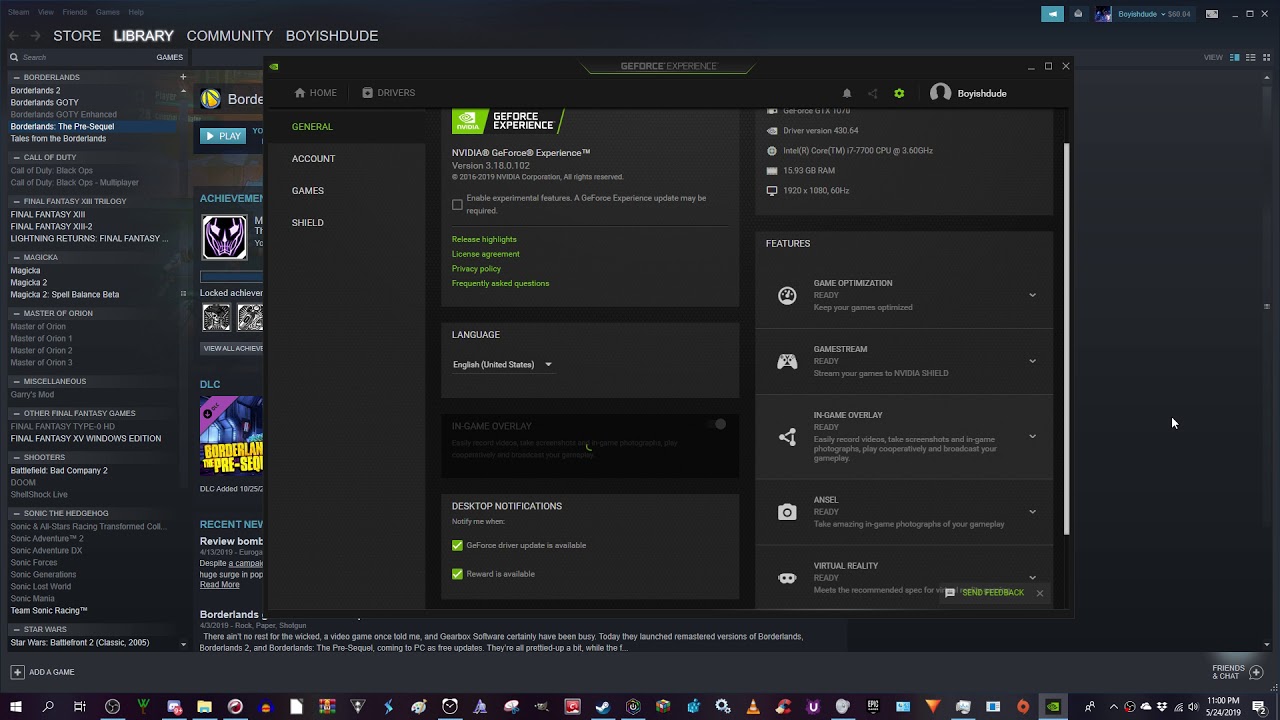 Geforce Experience 3 18 Feedback Thr Nvidia Geforce Forums