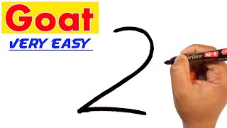 How to Draw a Goat From Number 2 | Learn How to Make Goat Drawing Step By Step Easy and Simple