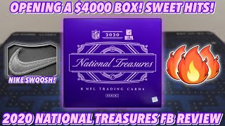 OPENING A $4000 BOX! SWEET HITS!| 2020 Panini National Treasures Football Hobby Box Break/Review