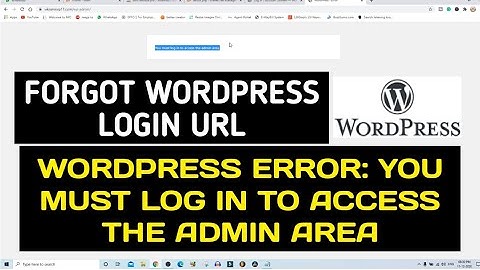 forgot wordpress login page url - 100% solution