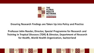 Day One, Session Two - Ensuring Research Findings are Taken Up into Policy and Practice