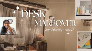 Desk makeover -2 #creating astetic desk look for study .#makeover vlog #dailyvlogteluguvlogs