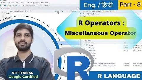 Miscellaneous Operator in R Language | R Tutorial for Beginners | R programming