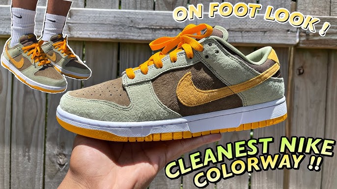 nike dunk low dusty olive gold