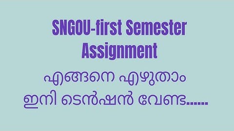SNGOU-assignment -first semester