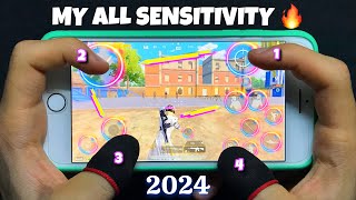 NEW😱BEST SENSITIVITY \& SETTINGS 2024🔥| 4 Finger Claw Gyroscope | PUBG MOBILE