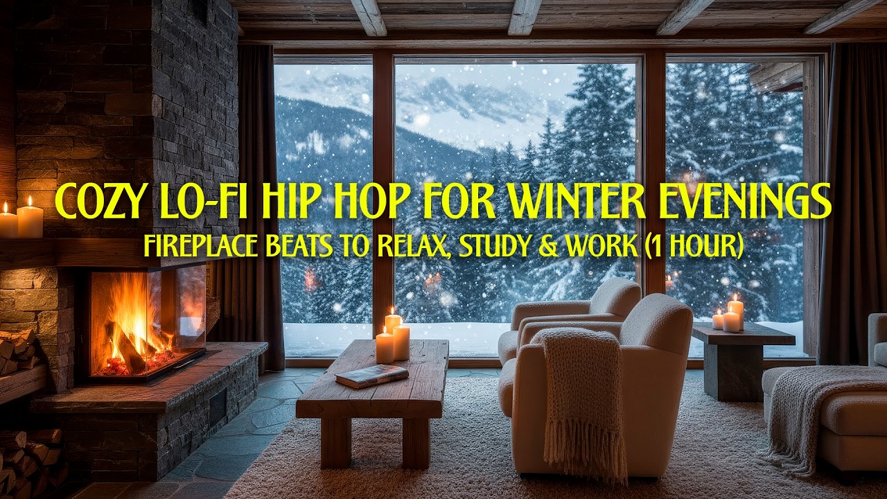 Cozy Lo-Fi Hip Hop for Winter Evenings ❄️🔥 | Fireplace Beats to Relax, Study & Work (1 Hour)