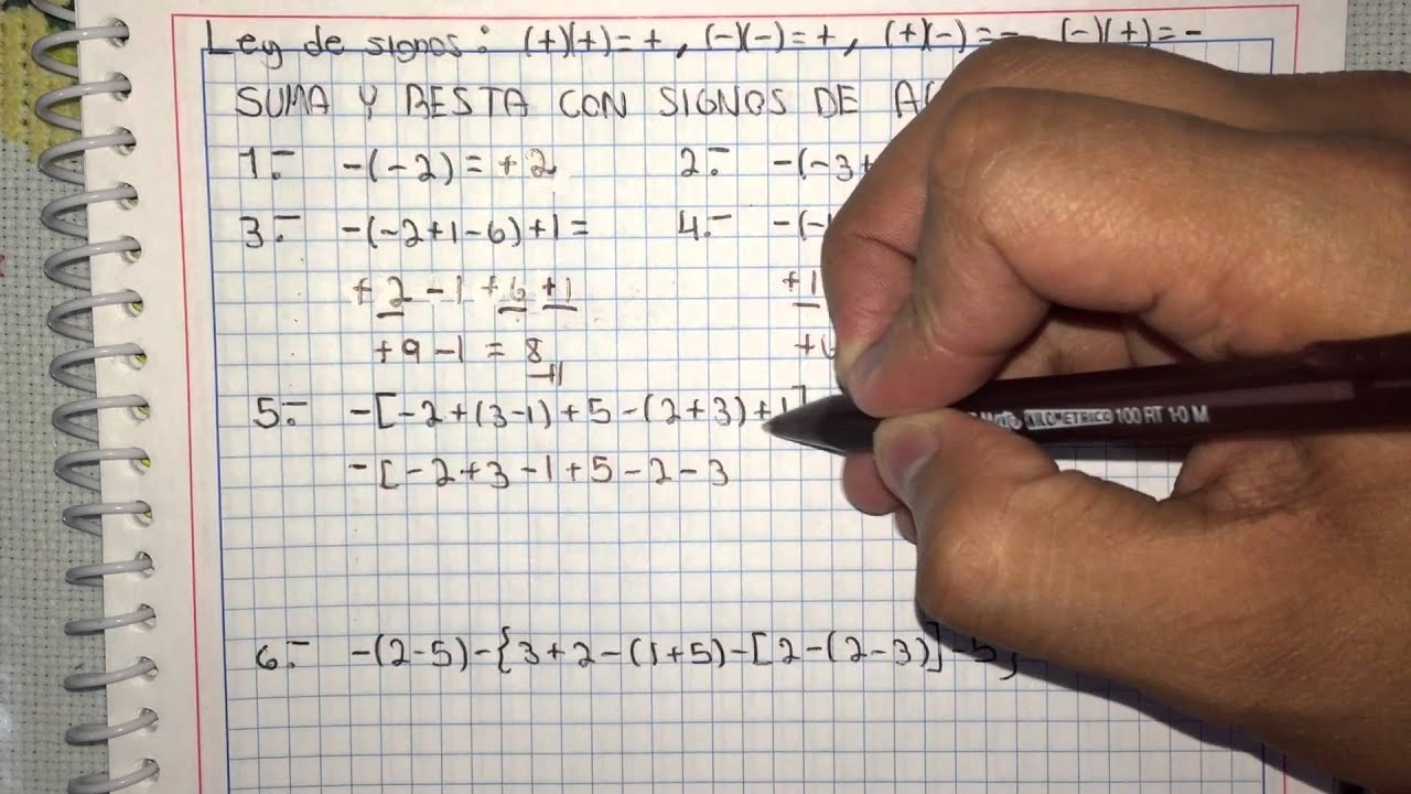 Suma y resta con signos de agrupación - YouTube