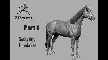 Zbrush timelapse - Horse Part 1 - Sculpting 3x speed