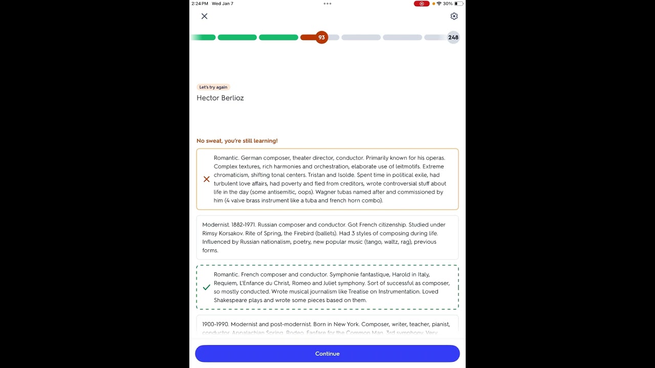 How well did this future music teacher paid attention in music history classes?