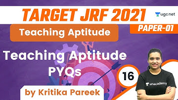 09:30 AM - Target JRF 2021 | Teaching Aptitude by Kritika Pareek | Teaching Aptitude PYQs