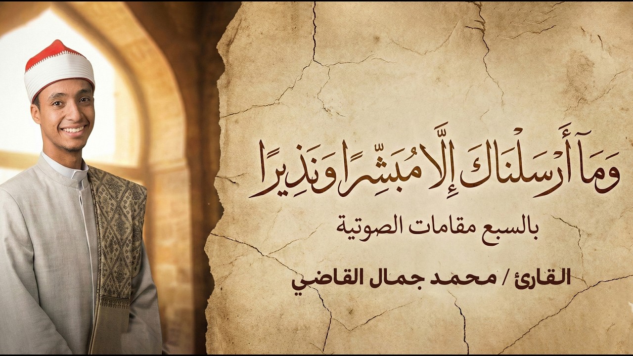 وَمَا أَرْسَلْنَاكَ إِلَّا مُبَشِّرًا وَنَذِيرًا بالسبع مقامات الصوتية ✨