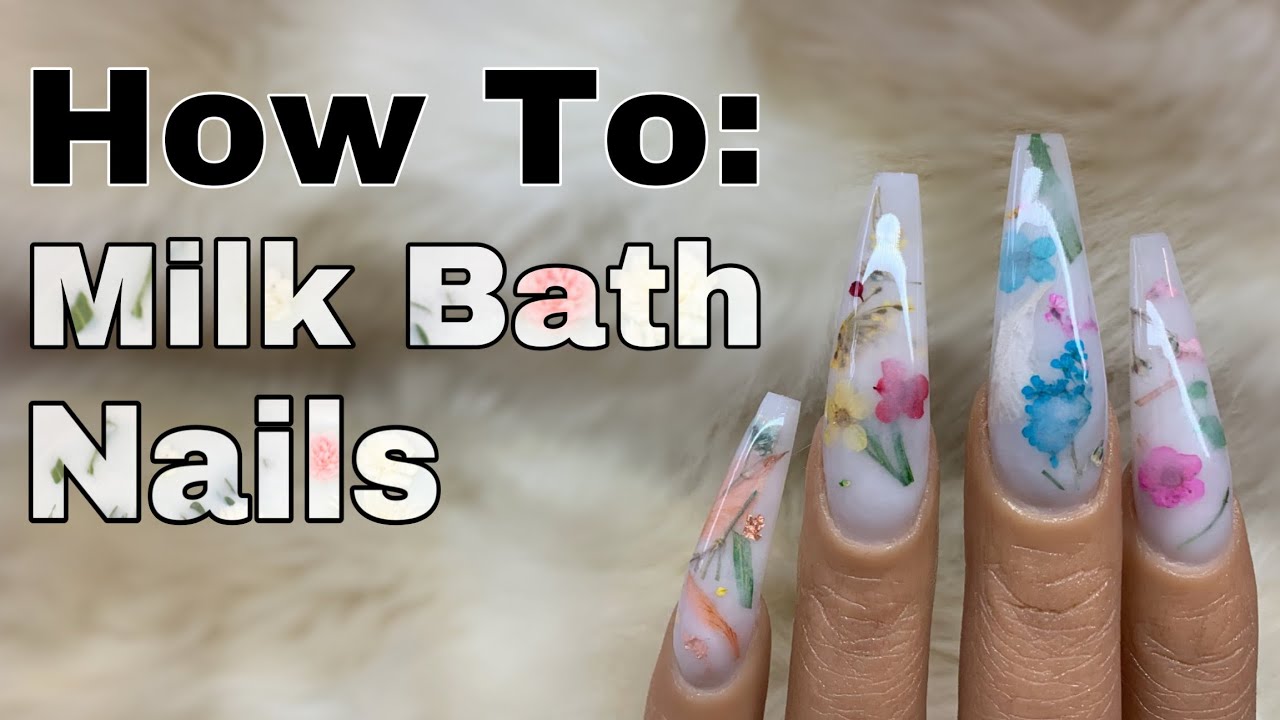 milk bath nail art