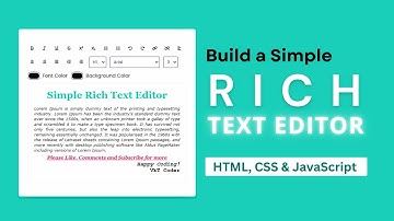 Build a Fully Functional Rich Text Editor using HTML, CSS & JavaScript | Step-by-Step Tutorial