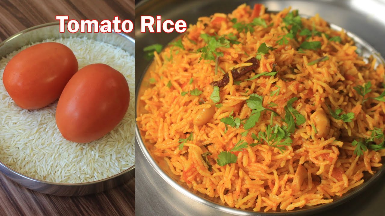 Tomato Rice Recipe Simple and Pressure Cooked Tomato Rice YouTube
