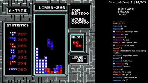 NES Tetris - 1,328,000 by 1975TylerP (Former World Record)