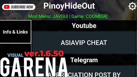FREE CODM:GARENA | MOD MENU 1.6.50 | VIP CHEAT MXF v1.0(UPDATED)