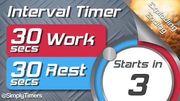 30 sec work 30 sec rest Interval Timer (30/30 interval timer) up to 60 reps with exploding ending