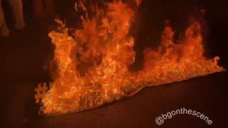 Black Lives Matter Banner Set Alight by Protesters in DC