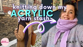 Clearing My Acrylic Yarn Stash: Knitting Project Vlog // Part 5: Sophie Shawl by PetiteKnit