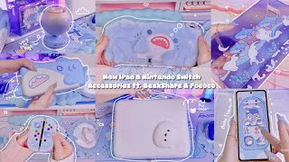 Unboxing CUTE New iPad \& Nintendo Switch OLED Accessories Ft. GeekShare \& Pococo 🩵Blue Aesthetic🩵